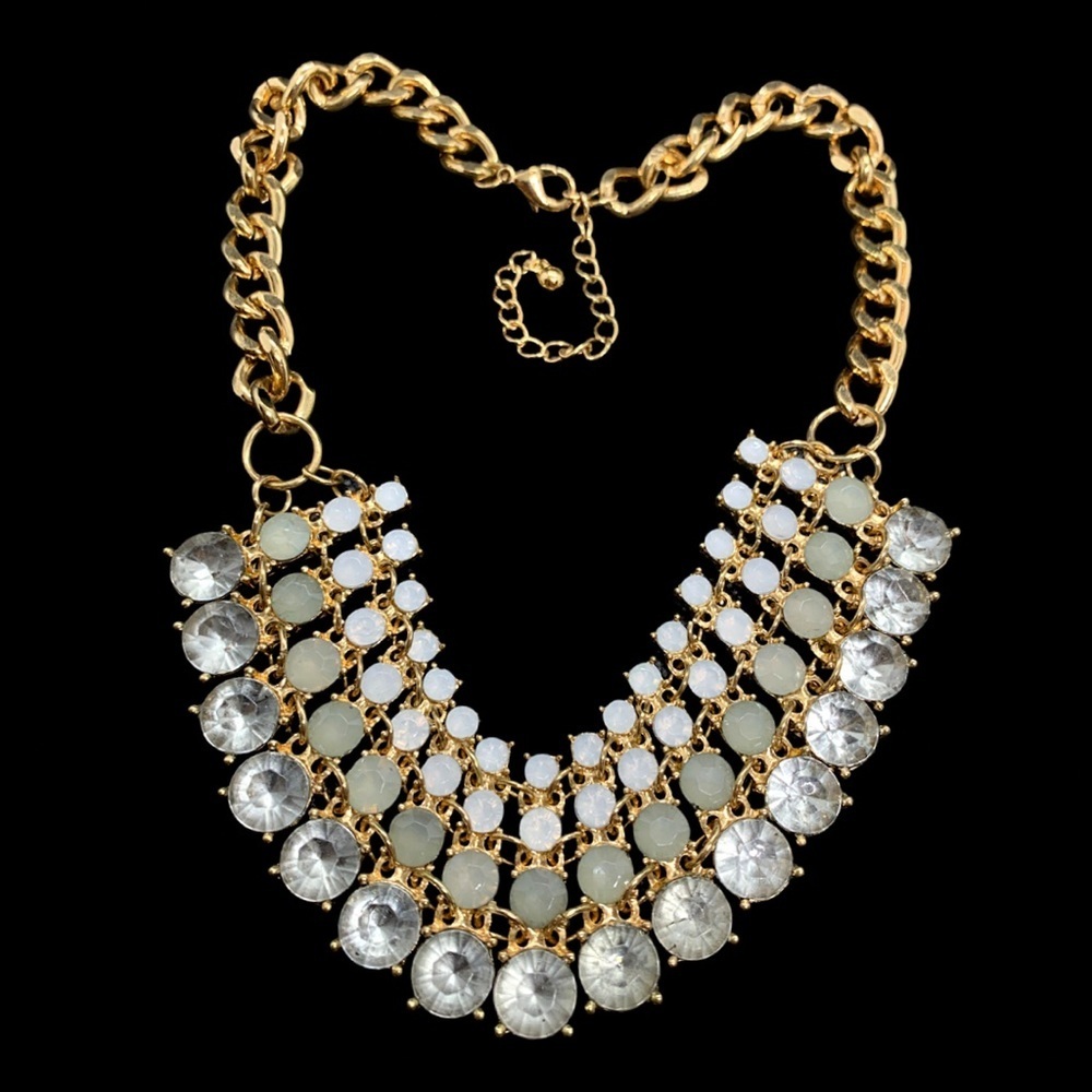 Boho Glam Rhinestone Statement Necklace